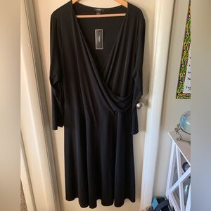 Alfani Black Faux Wrap Midi Dress